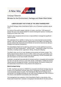 Labor statement on the future of the Reef
