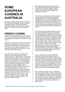 Some European cuisines in Australia