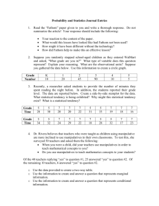 Probability and Statistics Journal Entries