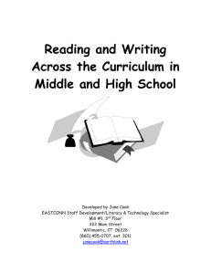 Reading and Writing Across the Curriculum in Middle