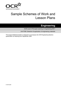 Unit F558 - Selection and application of engineering materials