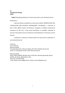 To, The Editorial Incharge, IJRDPL Subject: Regarding publication