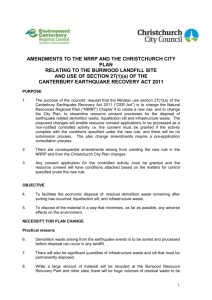 CERA s27 Amendments to the Canterbury Natural Resources