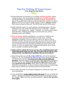 Tips For Writing AP Exam Essays (Free Response Questions)