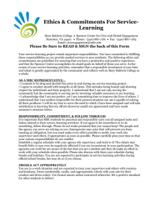 Ethics & Commitments For Service-Learning