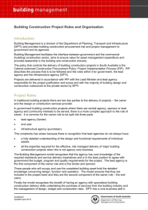 Project Roles - Department of Planning, Transport and Infrastructure
