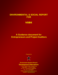 ENVIRONMENTAL & SOCIAL REPORT FOR VSBK - vsbk