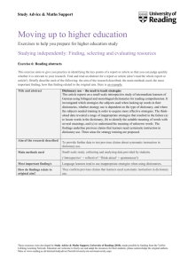 Rdg Document Template - University of Reading