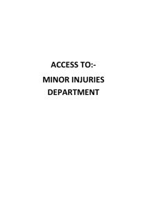 ACCESS TO:- MINOR INJURIES DEPARTMENT WAST SOP MINOR