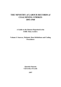 THE MINISTRY of LABOUR RECORDS of