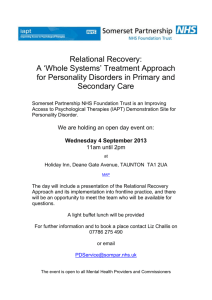 Relational Recovery: A Treatment Approach for Personality