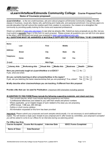 Course Proposal Form - Edmonds Community College