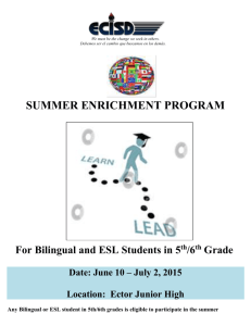 5th & 6th Bilingual/ESL Summer School Application 2015