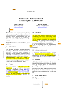 GUIDELINES FOR THE PREPARATION OF