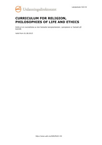 curriculum for religion, philosophies of life and ethics