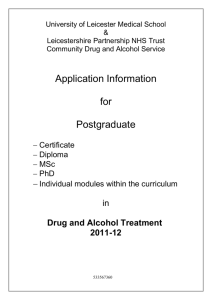 Postgraduate Certificate in Drug and Alcohol Treatment