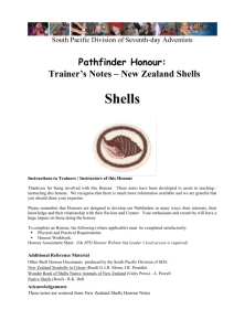 Notes on New Zealand Shells - Pathfinder Honours (South Pacific