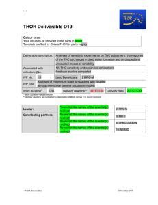 3. Report on Deliverable D19 - eu-Thor