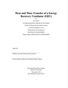 Heat and Mass Transfer of a Flow Energy Recovery Ventilator