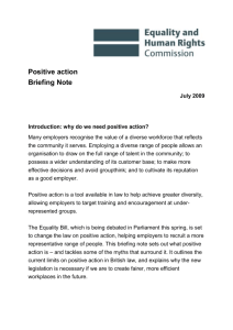 Positive action Briefing Note - Equality and Human Rights Commission