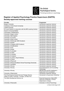 List of Society-approved RAPPS training courses
