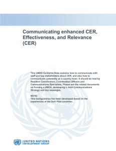 Key messages on enhanced UN effectiveness