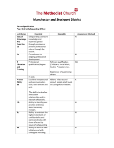 Person Specification - Manchester and Stockport Methodist District