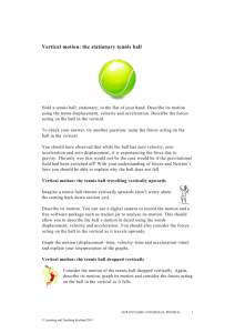 Vertical motion: the stationary tennis ball