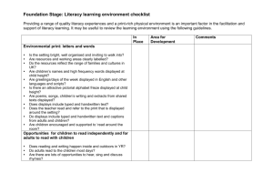 Foundation Stage: Literacy learning environment