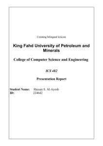 Creating bilingual lexicon - King Fahd University of Petroleum and