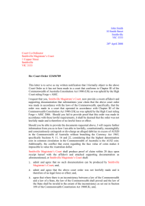 Court Order Notice of Objection