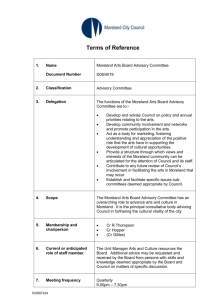 Terms of Reference 1. Name Document Number Moreland Arts