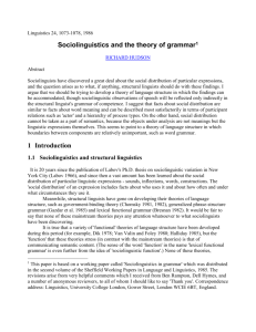 Sociolinguistics and the theory of grammar