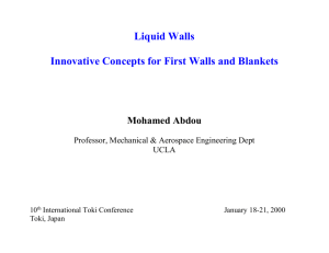Liquid Walls - UCLA - Fusion Science and Technology Center