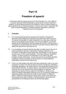E.3 FREEDOM OF SPEECH - University of East London