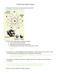 Final Exam Study Guide 4 What part of the atom is found outside the