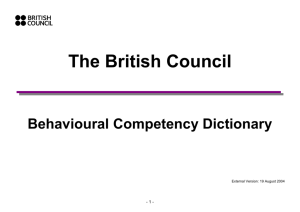 British Council Beahvioural Competencies Dictionary