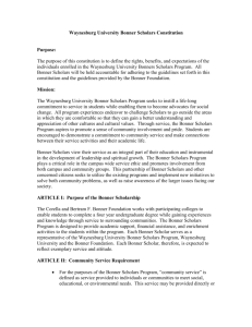 Revised Waynesburg College Bonner Scholars Constitution