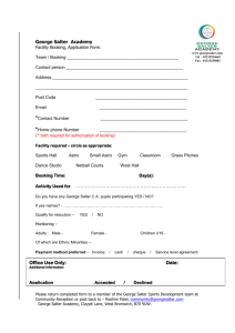 Facilities Booking Form