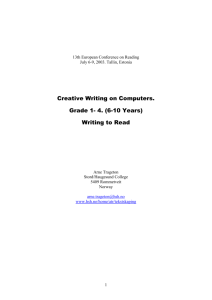 Creative writing. 13th conference of Reading