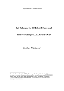 Fair Value and the IASB/FASB Conceptual Framework