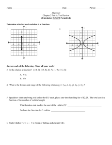 Chapter 2 Test Part A Review Worksheet