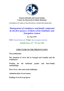 Management of remittances and family compound by the first spouses