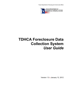 2. Viewing Foreclosure Data - Texas Department of Housing