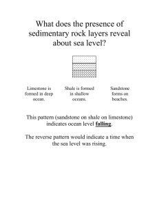 What does the presence of sedimentary rock