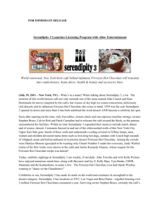 FOR IMMEDIATE RELEASE Serendipity 3 Launches Licensing