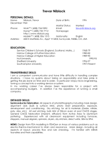 CURRICULUM VITAE - Electronics and Computer Science