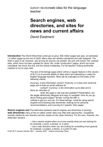 Search engines, web directories, and sites for news and - E