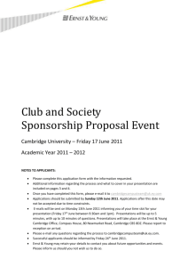 Cambridge Sponsorship Event Form
