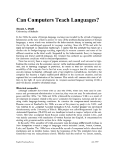 Can Computers Teach Languages
